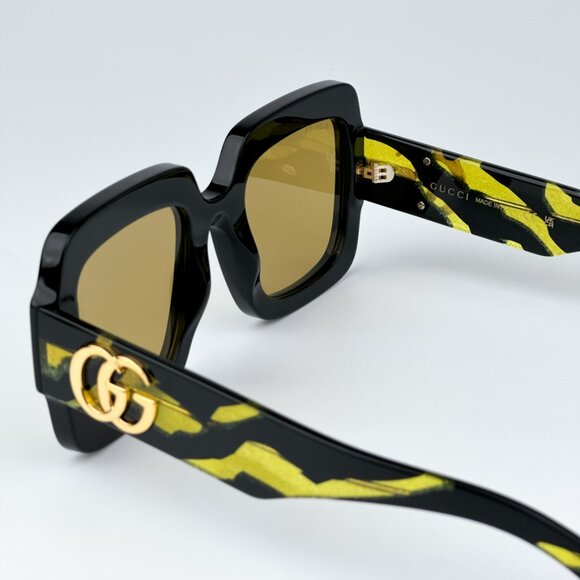 Gucci GG1547S 004 BRAND NEW Sunglasses Black Brown Women Square - Picture 9 of 12